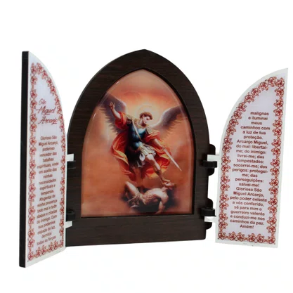 Capela com Portas Resinado Arcanjo São Miguel - 18 cm X 26 cm