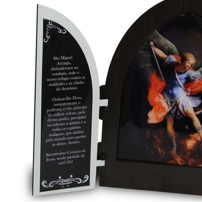 Capela com Portas Resinado Arcanjo São Miguel - 36 cm X 50 cm