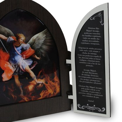 Capela com Portas Resinado Arcanjo São Miguel - 36 cm X 50 cm
