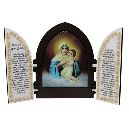 Capela com Portas Resinado Mãe Rainha - 18 cm x 26 cm