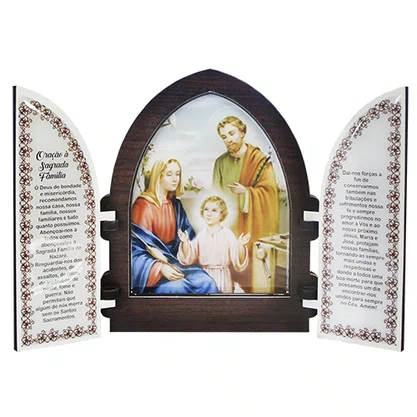 Capela com Portas Resinado Sagrada Família - 18 Cm X 26 Cm