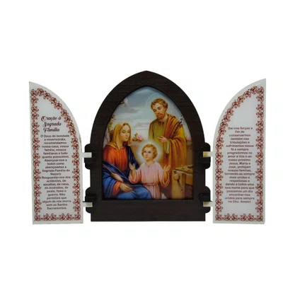 Capela com Portas Resinado Sagrada Família - 18 Cm X 26 Cm