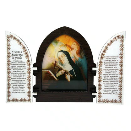 Capela com Portas Resinado Santa Rita de Cassia - 18 Cm X 26 Cm