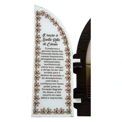 Capela com Portas Resinado Santa Rita de Cassia - 18 Cm X 26 Cm