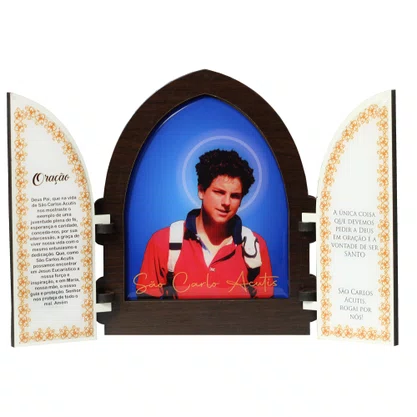 Capela com Portas Resinado São Carlo Acutis - 18 Cm X 26 Cm