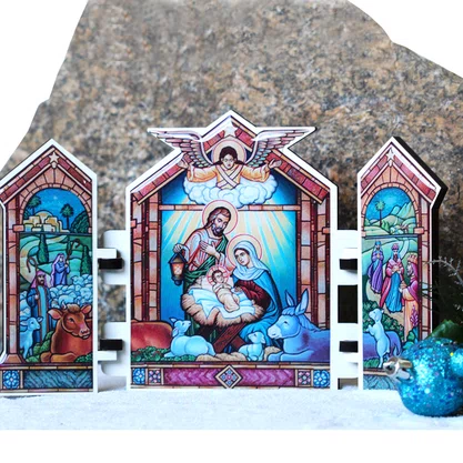 Capela de Natal com Porta MDF Mesa Presépio