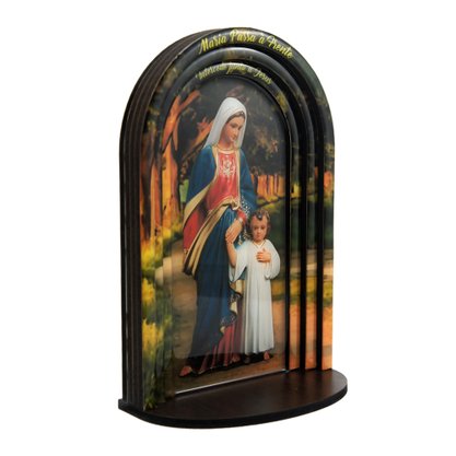 Capela 3d Resinada Maria Passa Na Frente Moldura - 24 Cm X 16 Cm