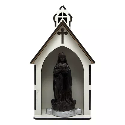 Capela MDF Branca com Imagem de Resina 11 x 21 cm