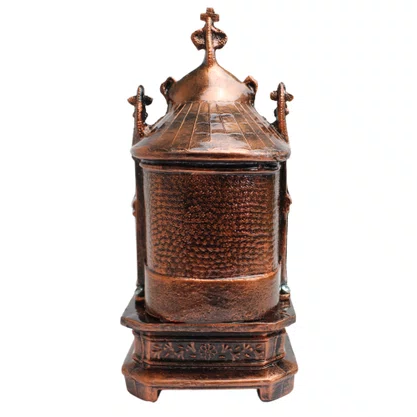 Capela Metal de Nossa Senhora Aparecida Luz Vermelha - 19 cm
