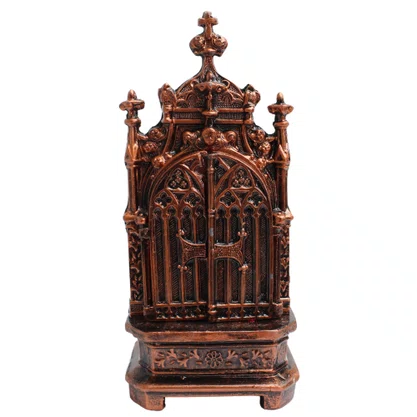 Capela Metal de Nossa Senhora Aparecida Luz Vermelha - 19 cm
