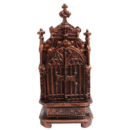 Capela Metal de Nossa Senhora Aparecida Luz Vermelha - 19 cm