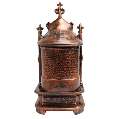 Capela Metal de Nossa Senhora Aparecida Luz Vermelha - 19 cm
