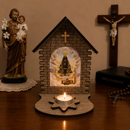 Capela de Nossa Senhora Aparecida Porta Vela - 23 cm x 15 cm