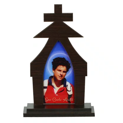 Capela Resinada São Carlo Acutis - 17 cm x 11 cm Capela Resinada São Carlo Acutis - 17 cm x 11 cm