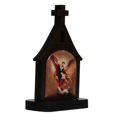 Capelinha de Mesa MDF de Arcanjo São Miguel - 7 cm