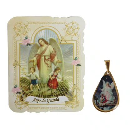 Cartão com Medalha Anjo da Guarda unidade