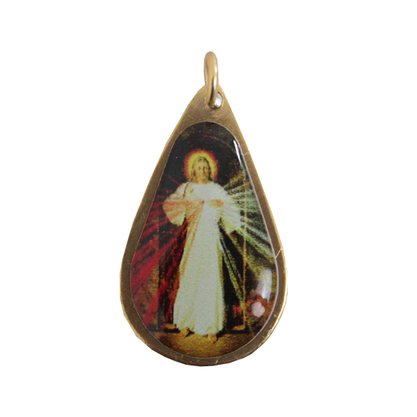 Cartão Jesus Misericordioso Velcro com Medalha