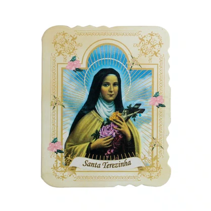 Cartão Lembrança Santa Teresinha Medalha Velcro