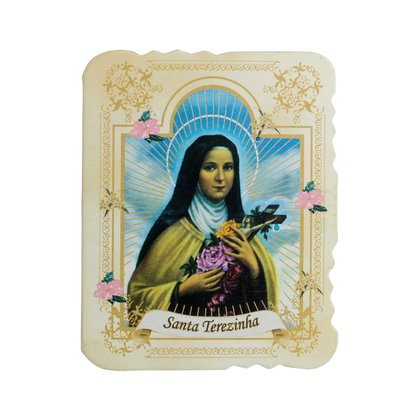 Cartão Lembrança Santa Teresinha Medalha Velcro