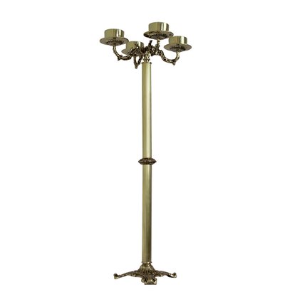 Coroa do Advento Ouro Velho com Pedestal 4 Velas 101 cm x 32 cm