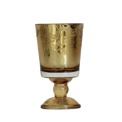 Castiçal de Vidro Gold - 16 cm