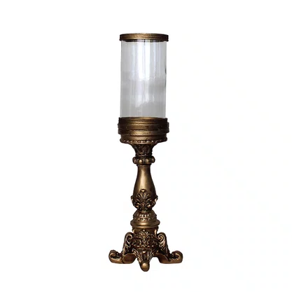 Castical em Resina Base Trabalhada com Vidro 42cm