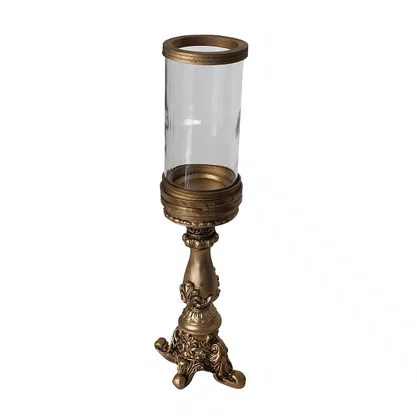 Castical em Resina Base Trabalhada com Vidro 42cm