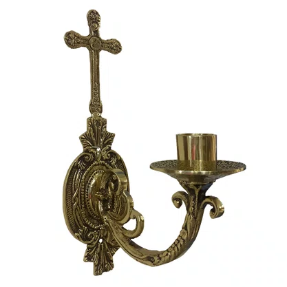 Castiçal para Parede de Bronze 36cm para vela de 3,2cm