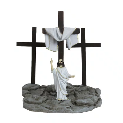 Cenário Cristo Ressuscitado 5 Peças - 26 cm