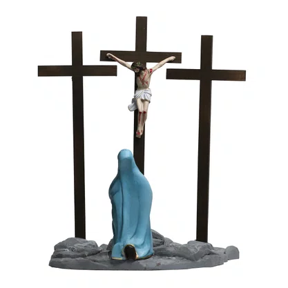 Cenário Nossa Senhora das Dores Contempla Jesus na Cruz