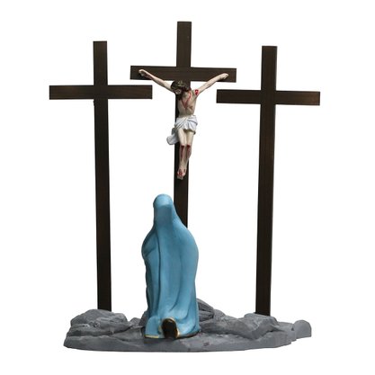 Cenário Nossa Senhora das Dores Contempla Jesus na Cruz