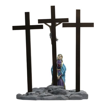 Cenário Nossa Senhora das Dores Contempla Jesus na Cruz