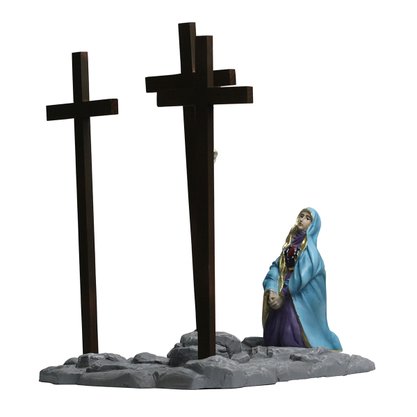 Cenário Nossa Senhora das Dores Contempla Jesus na Cruz