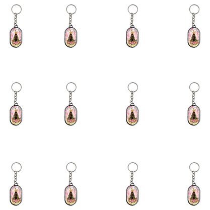 12 Unid - Chaveiro Chapa Nossa Senhora Aparecida Flores