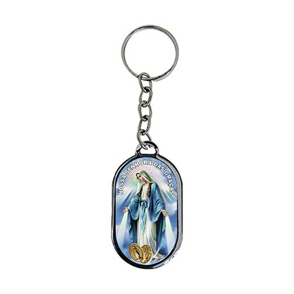 12 Unid - Chaveiro Chapa Nossa Senhora das Graças