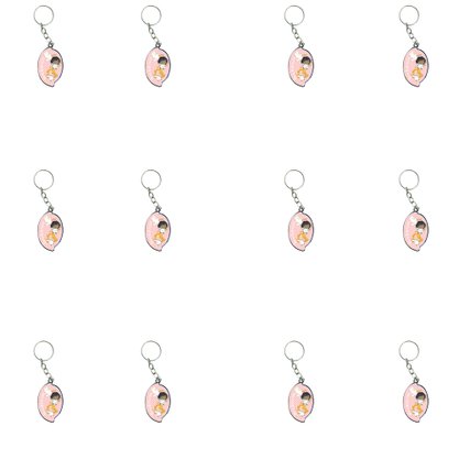 12 Unid - Chaveiro Chapa Aba Batismo Rosa