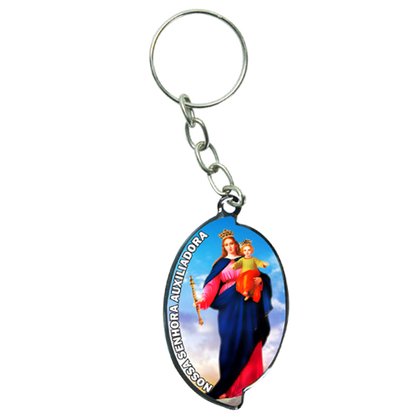 12 Unid - Chaveiro Chapa Aba Nossa Senhora Auxiliadora
