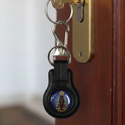Chaveiro Emborrachado de Nossa Senhora Aparecida e São Cristóvão Mosquete