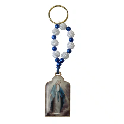 Chaveiro Madeira Nossa Senhora das Graças Contas