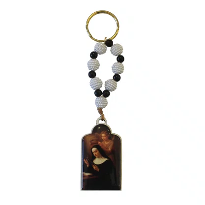 Chaveiro Madeira Santa Rita Contas