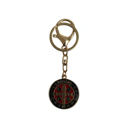 Chaveiro Medalha de São Bento Dourado - 9 cm