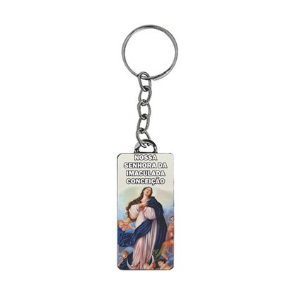 Chaveiro Nossa Senhora da Imaculada Conceição Retangular - Dúzia