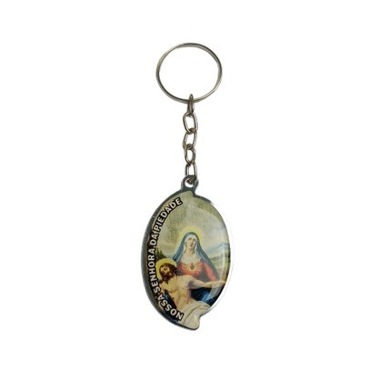 12 unid - Chaveiro Oval Aba Nossa Senhora da Piedade