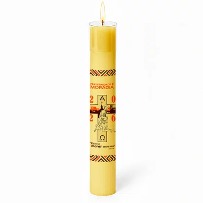 Círio Pascal Adesivado Campanha da Fraternidade 2026 - 90 X 9 cm Amarelo