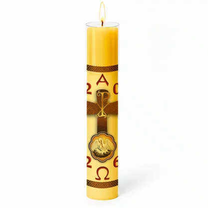 Círio Pascal Adesivado Pelicano 2026 - 50 X 9 cm Amarelo