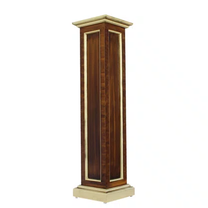 Coluna Pedestal de Madeira para Imagens em Madeira - Marrom - 120cm X 30cm