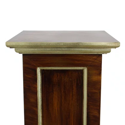 Coluna Pedestal de Madeira para Imagens em Madeira - Marrom - 120cm X 30cm