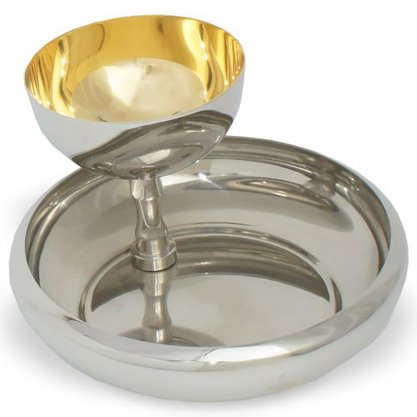 Conjunto Comunhão 2 espécies prateado e dourado interno