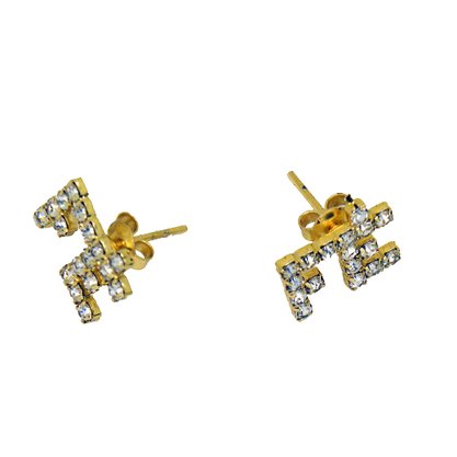 Conjunto Brinco e Pingente Fé Strass Transparente