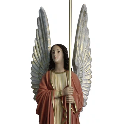 Conjunto de Anjos Adoradores Rose e Areia de Resina Nacional - 1,04 mt